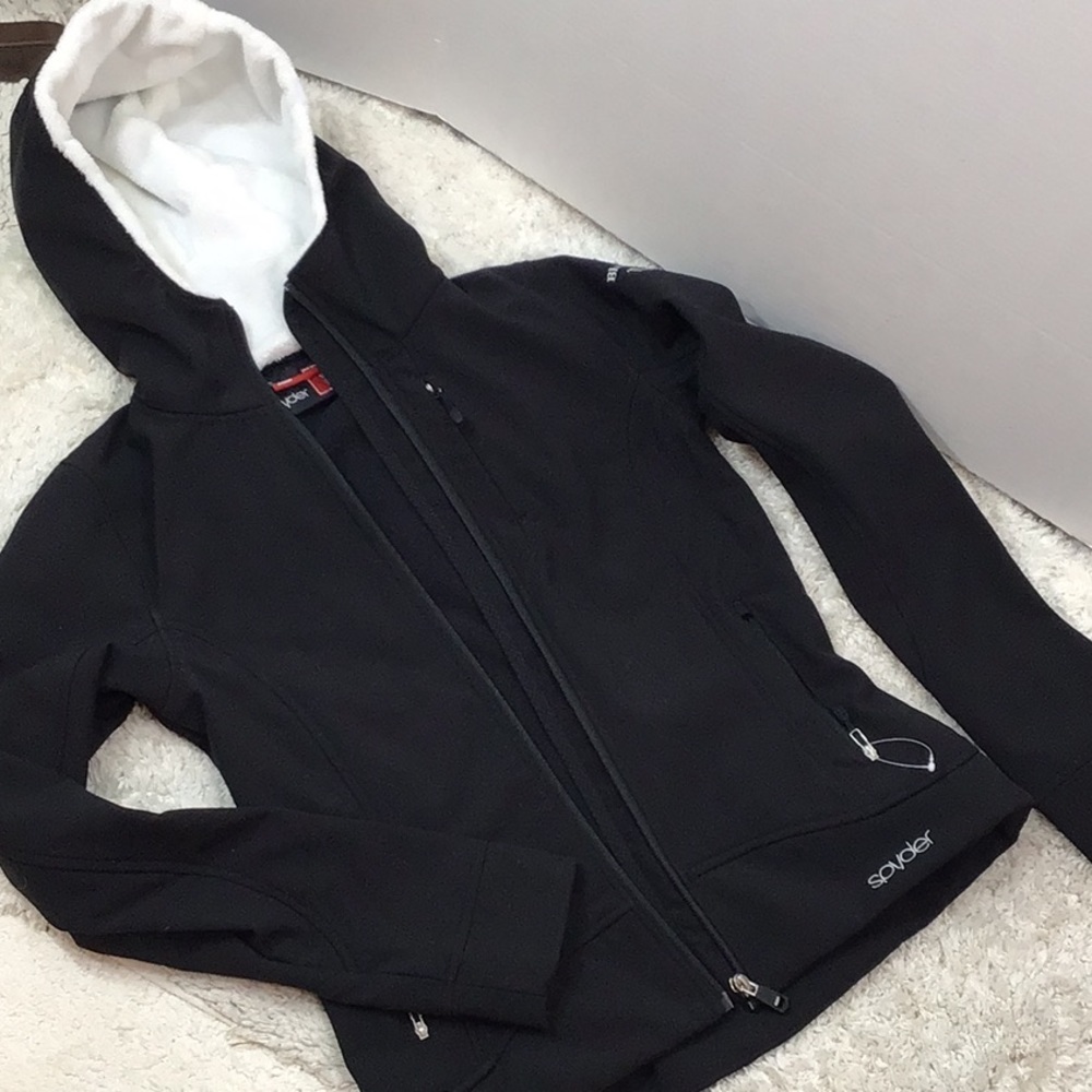 Spyder black zip front hooded jacket NWOT - Picture 14 of 15